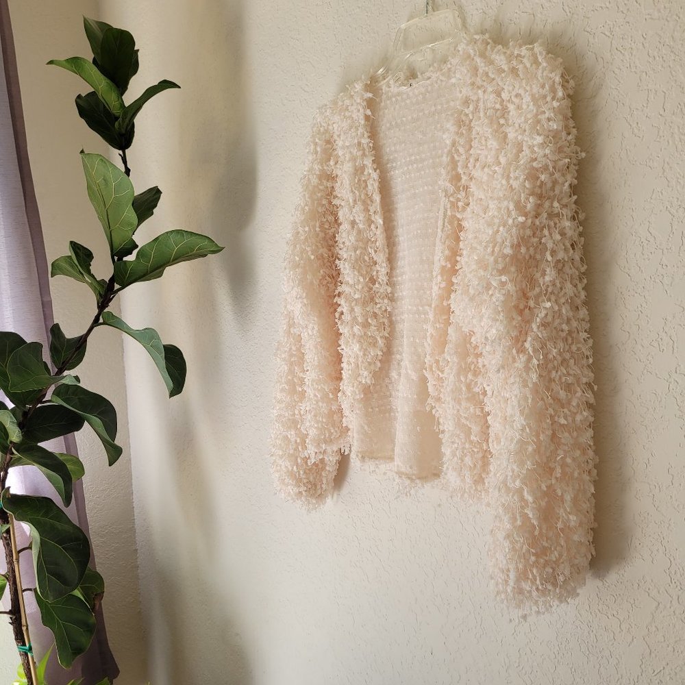 Cream Fringe Cardigan